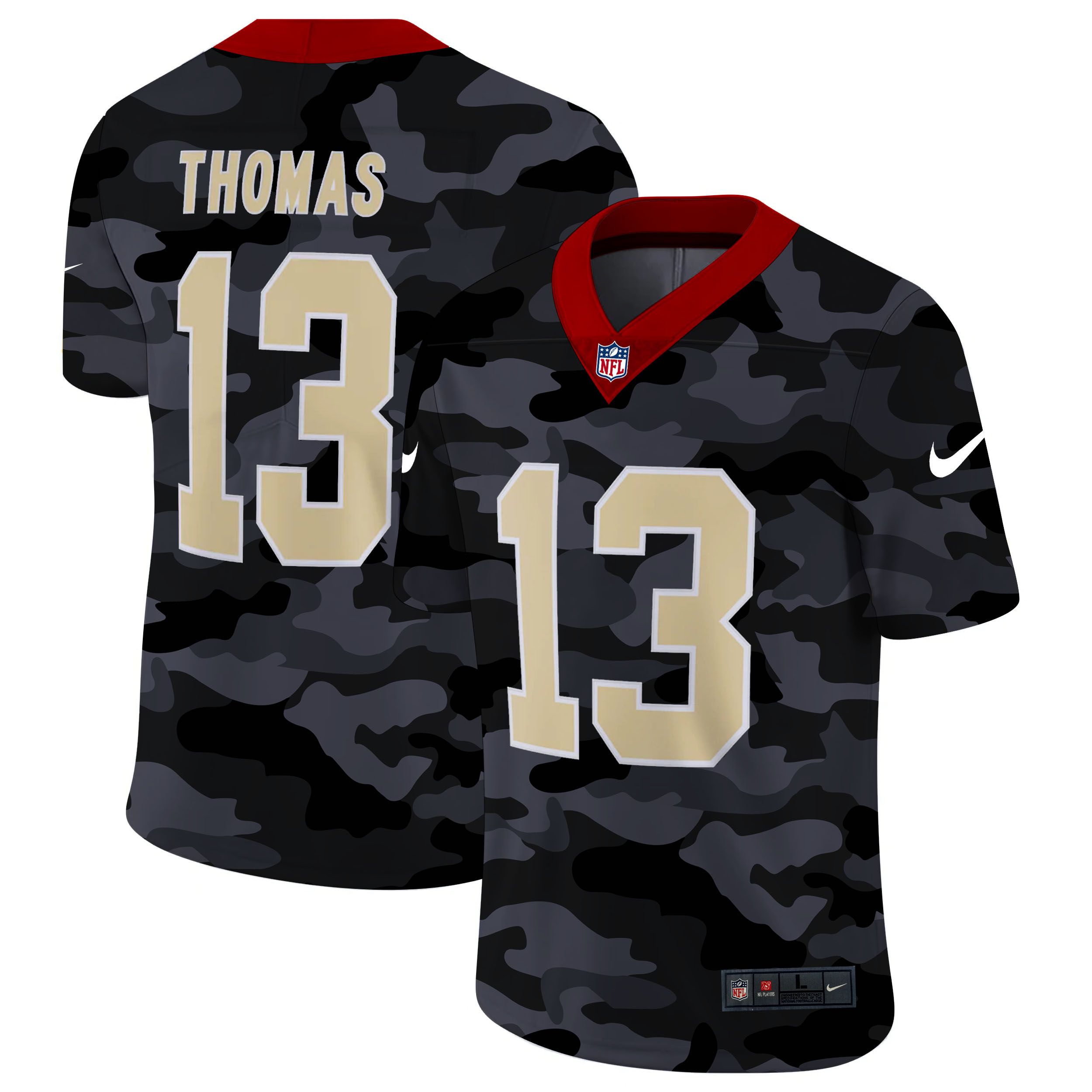 Men New Orleans Saints #13 Thomas 2020 Nike 2ndCamo Salute to Service Limited NFL Jerseys->customized nfl jersey->Custom Jersey